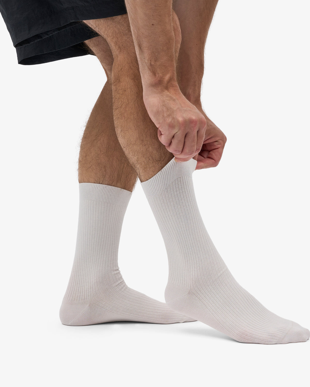 Men's Organic Cotton Classic Crew Socks 3-Pack in Optical White – view 2