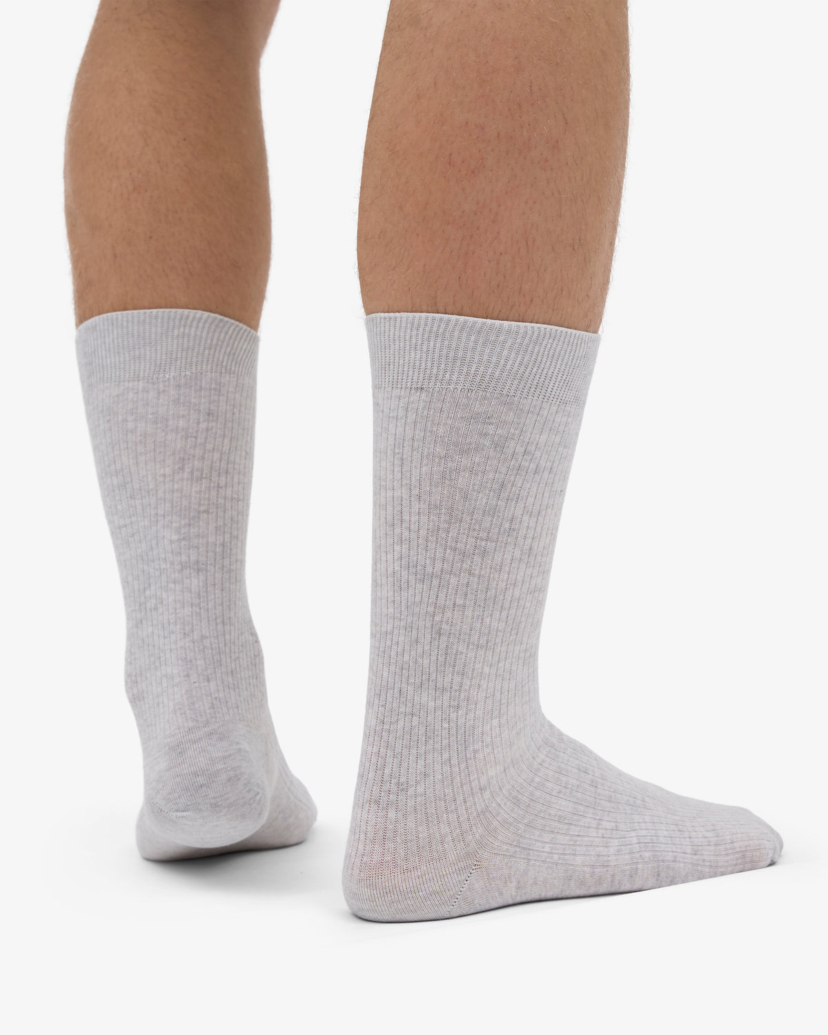 Men's Classic Organic Cotton Crew Socks 3-Pack in Snow Melange – view 3
