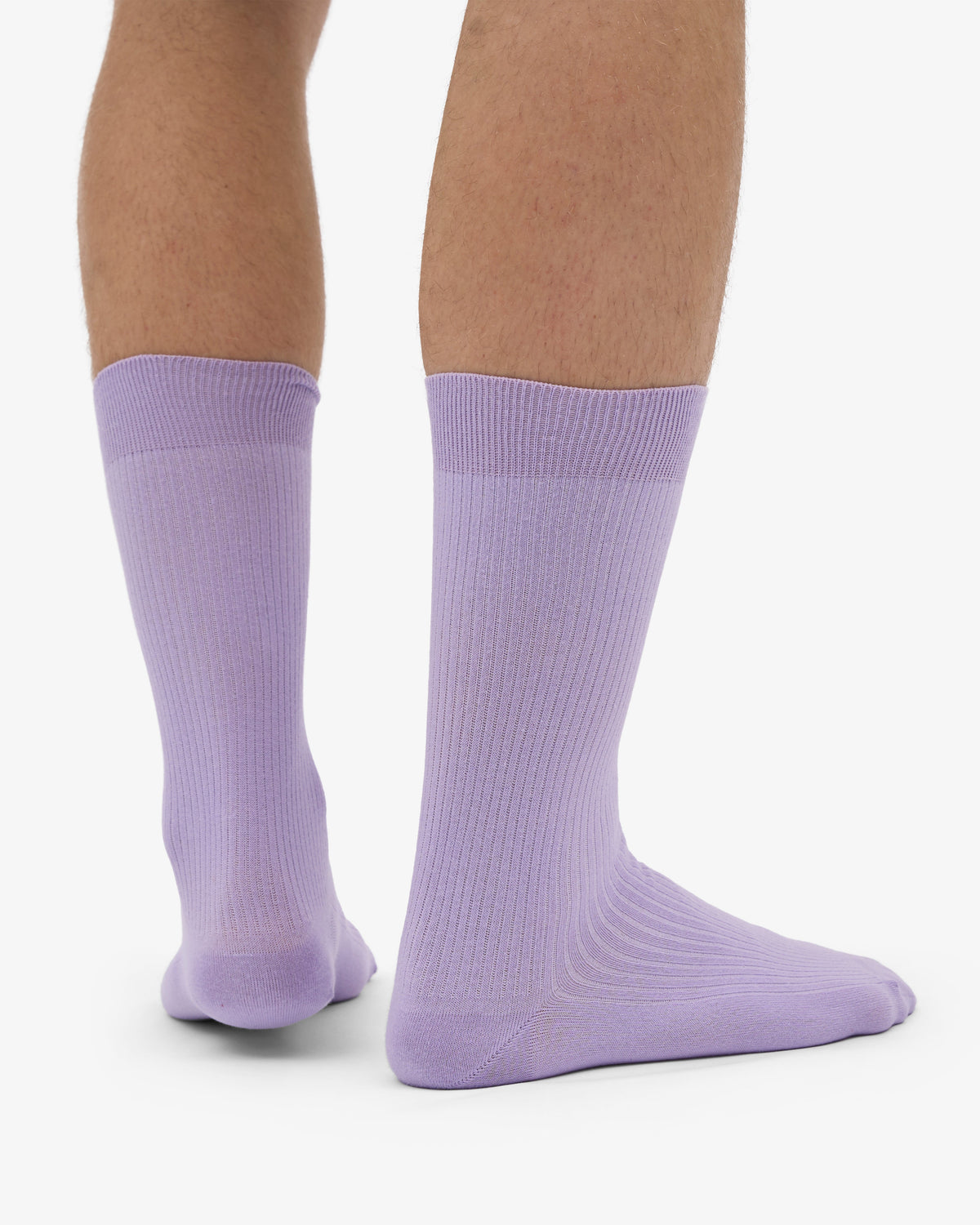 Men's Organic Cotton Crew Socks – Ribbed Tennis-Inspired Design, Cushioned and Breathable | Soft Lavender