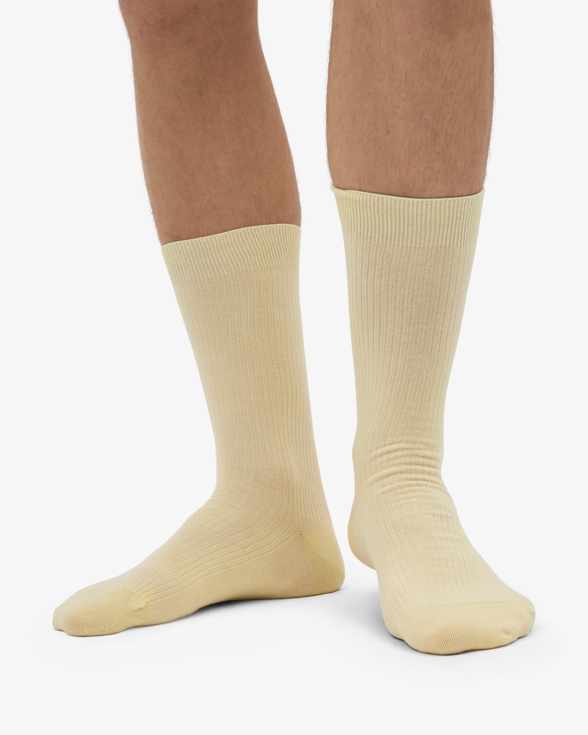 Men's Organic Cotton Crew Socks in Soft Yellow – view 2