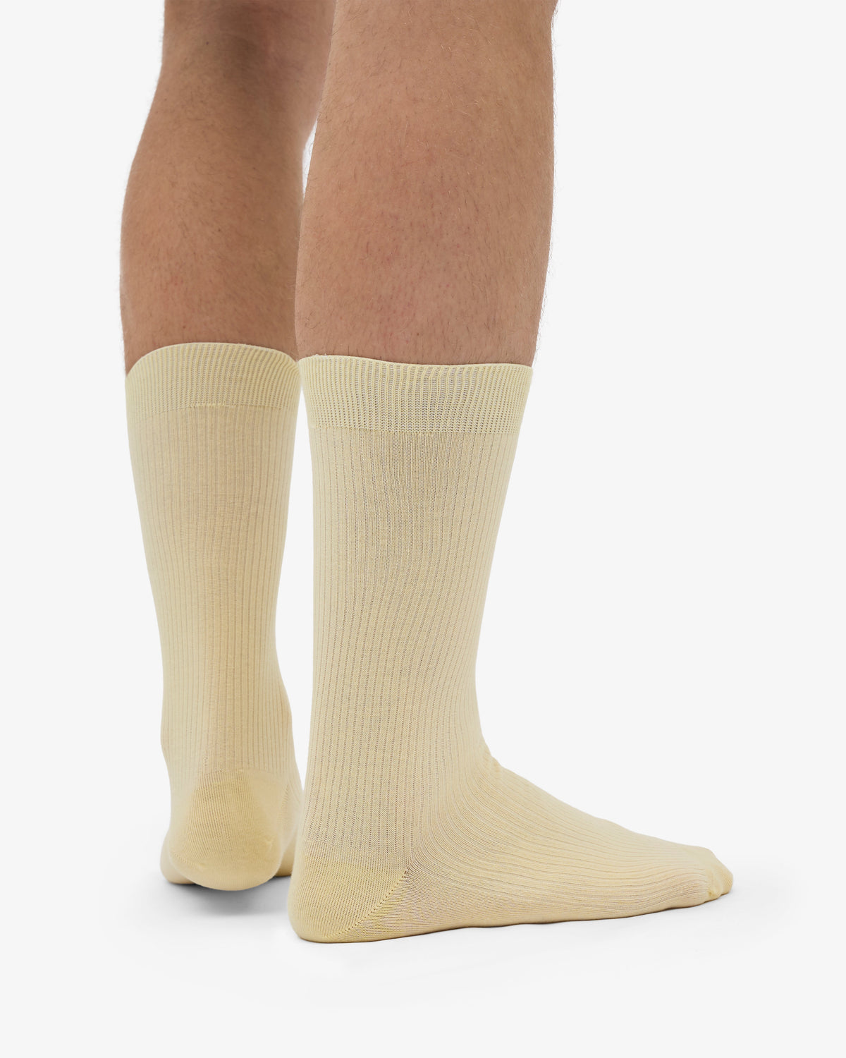 Men's Organic Cotton Crew Socks in Soft Yellow – view 3