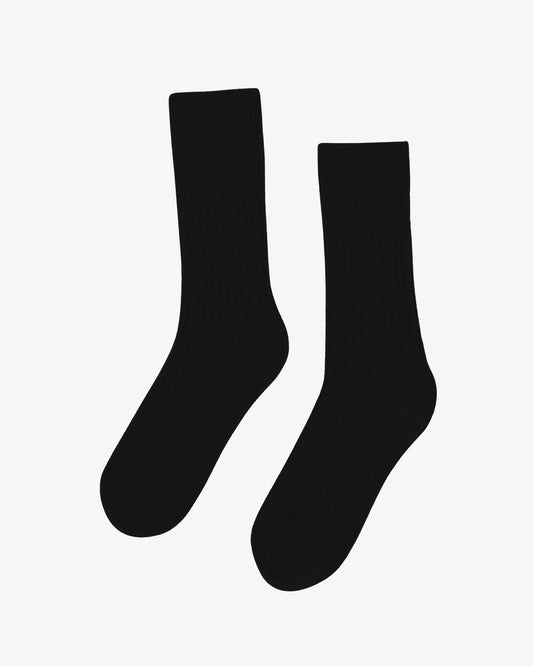 Men's Merino Wool Blend Crew Socks – Breathable Moisture-Wicking Knit, Reinforced Heel and Toe | Deep Black