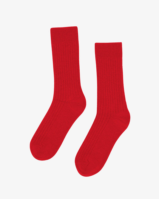 Men's Merino Wool Blend Crew Socks – Breathable Moisture-Wicking Knit, Reinforced Heel and Toe | Red Tangerine