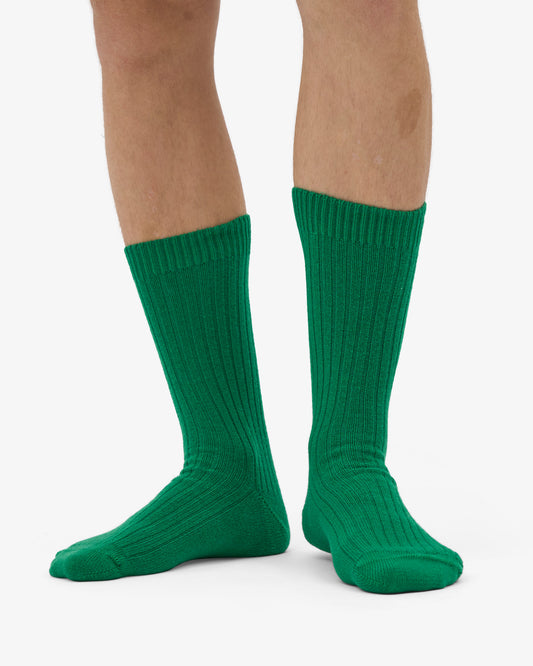 Men's Merino Wool Blend Crew Socks – Breathable Moisture-Wicking Knit, Reinforced Heel and Toe | Kelly Green