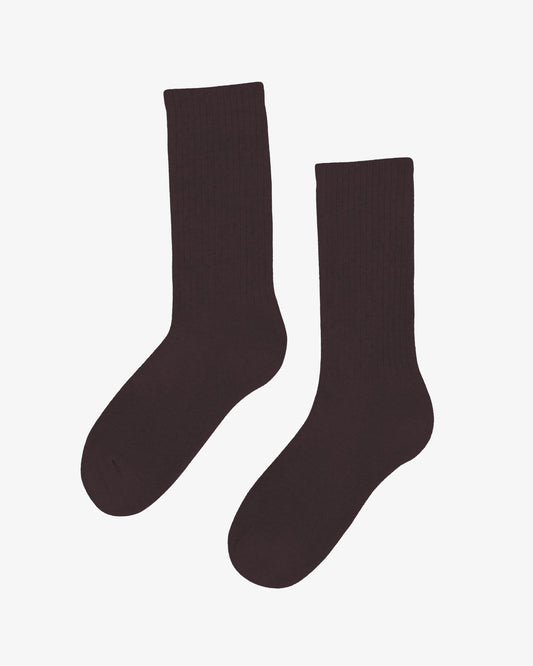 Men's Organic Cotton Active Crew Socks – Brushed Cushioned Sole, Reinforced Heel and Toe | Coffee Brown