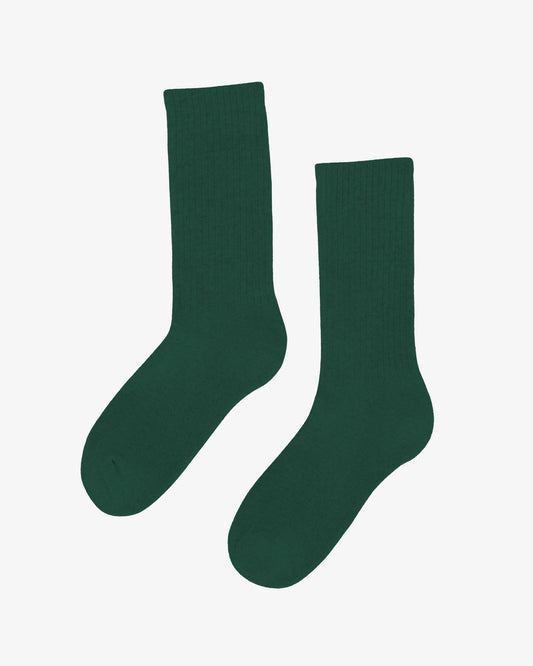 Men's Organic Cotton Active Crew Socks – Brushed Cushioned Sole, Reinforced Heel and Toe | Emerald Green