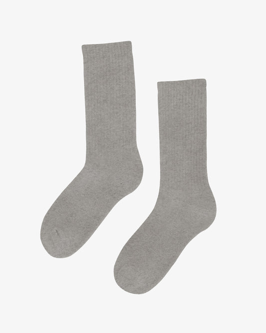 Men's Organic Cotton Active Crew Socks – Brushed Cushioned Sole, Reinforced Heel and Toe | Heather Grey