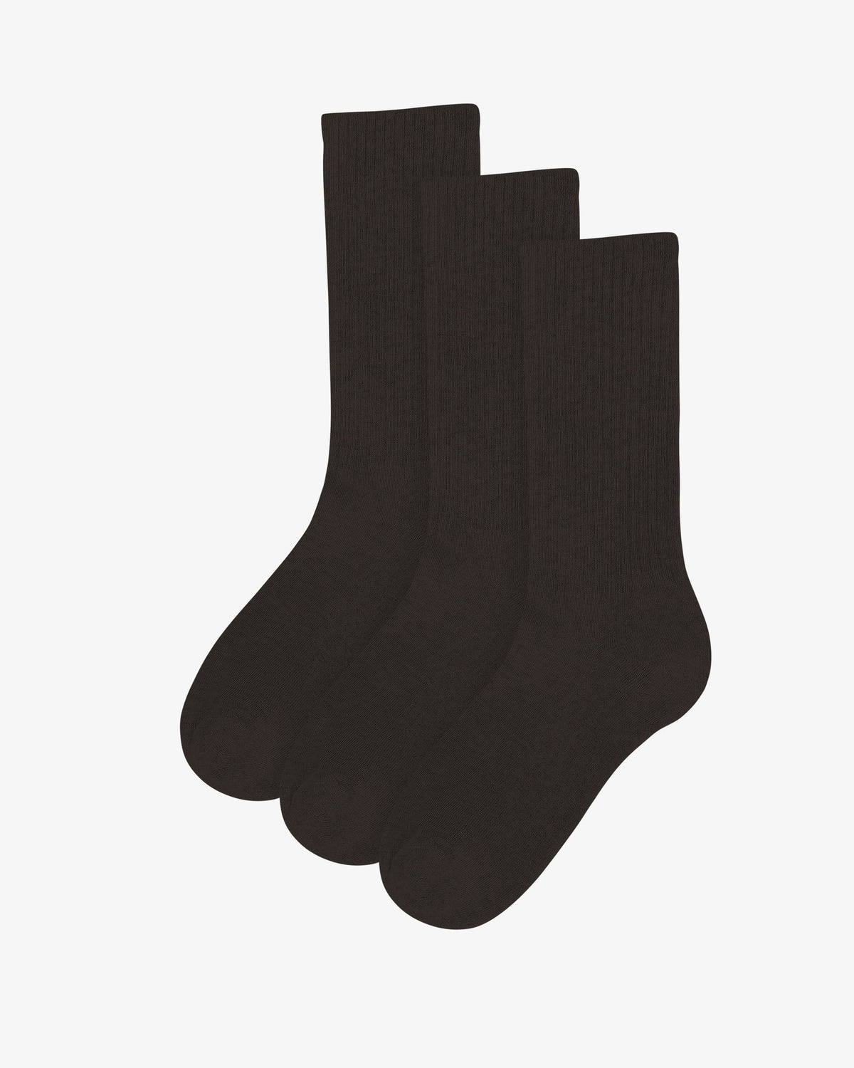 Men's Organic Cotton Crew Sports Socks 3-Pack in Coffee Brown – view 1