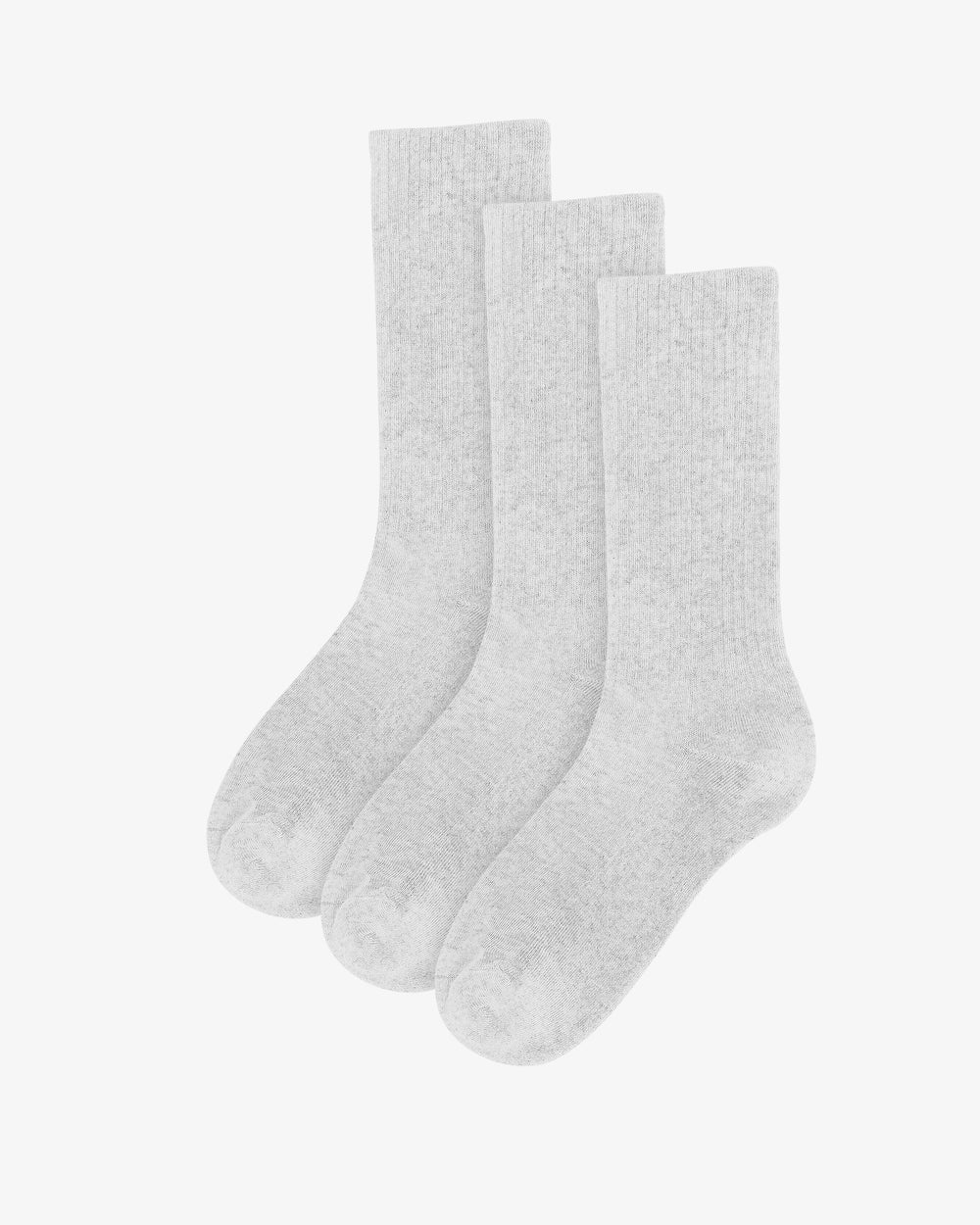 Men's Organic Cotton Crew Sports Socks 3-Pack – Reinforced Heel and Toe, Brushed Sole | Optical White