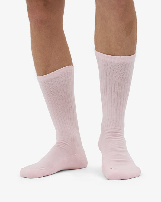 Men's Organic Cotton Active Crew Socks – Brushed Cushioned Sole, Reinforced Heel and Toe | Snow Melange