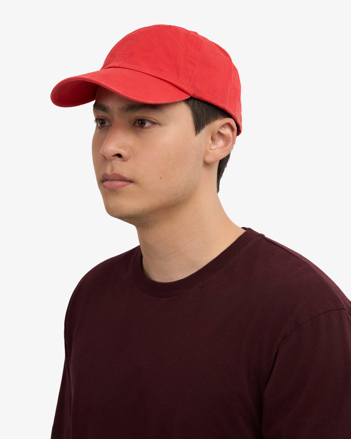 Men's Organic Cotton Baseball Cap in Red Tangerine – view 2