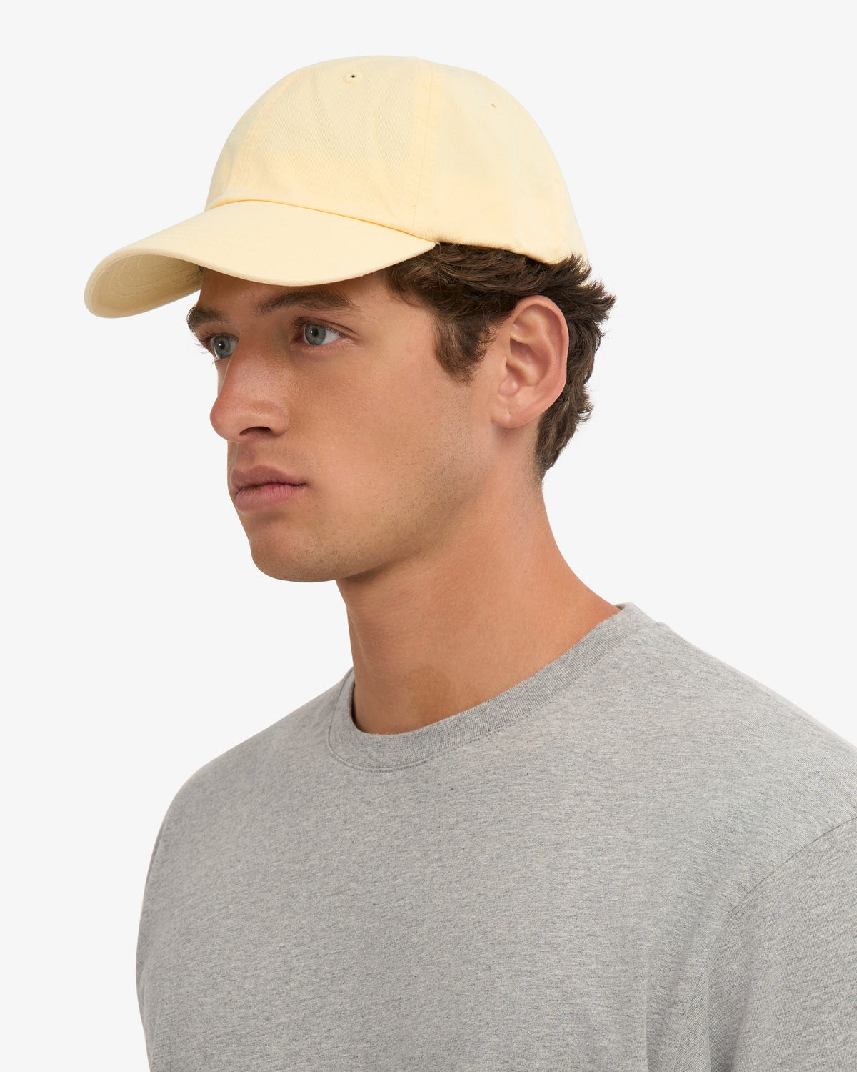 Men's Organic Cotton Baseball Cap in Soft Yellow – view 2