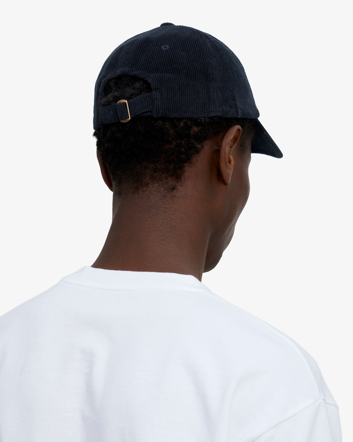 Men's Organic Cotton Corduroy Cap in Navy Blue – view 3