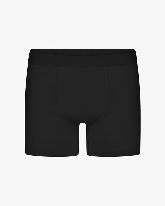 Men's Organic Cotton Boxer Briefs – Breathable Lightweight Stretch, Elasticated Waistband, Minimal Seams | Deep Black