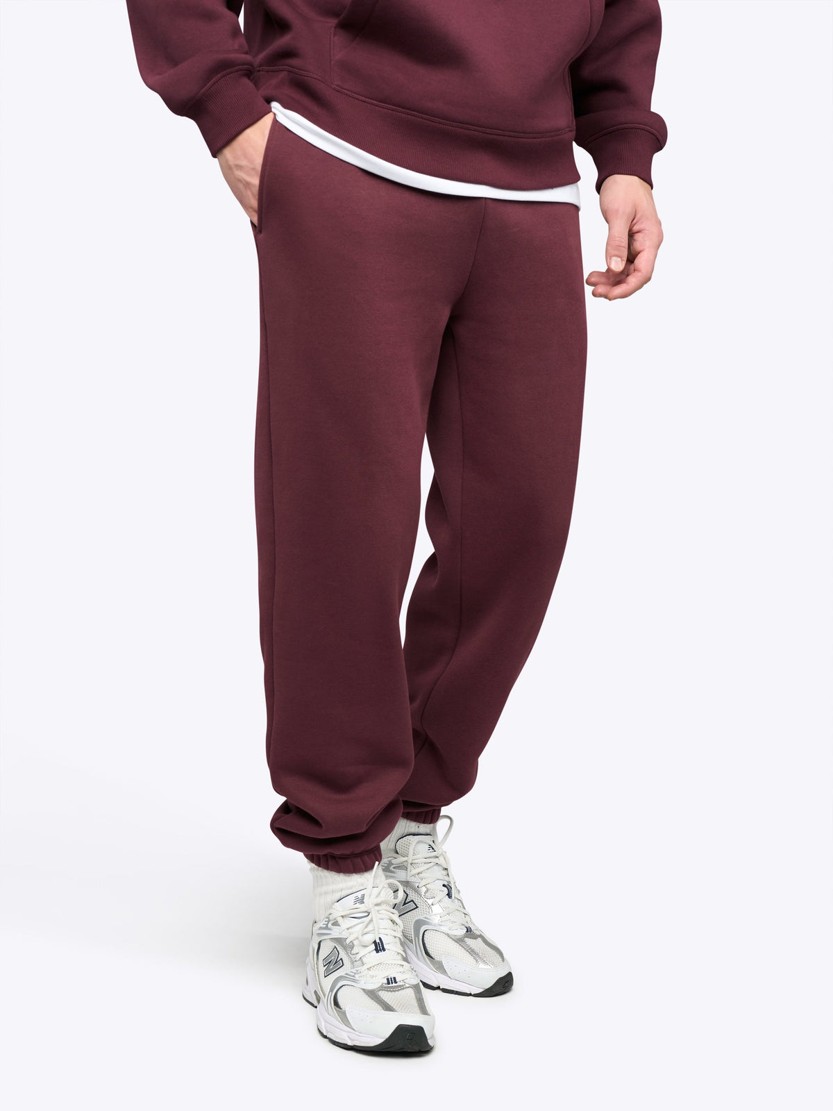 Divine Men's Heavyweight Fleece Sweatpants in Currant – view 1