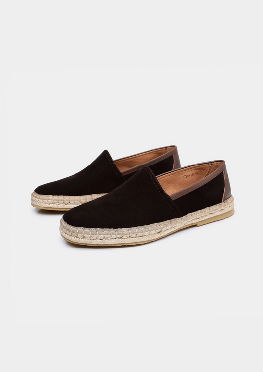 Men's Suede Seaside Espadrilles in Coffee – view 1