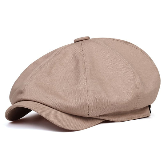 Cardiff Men's Classic Organic Cotton Newsboy Cap – Two Adjustable Sizes from 56 to 62 cm, Four Colours
