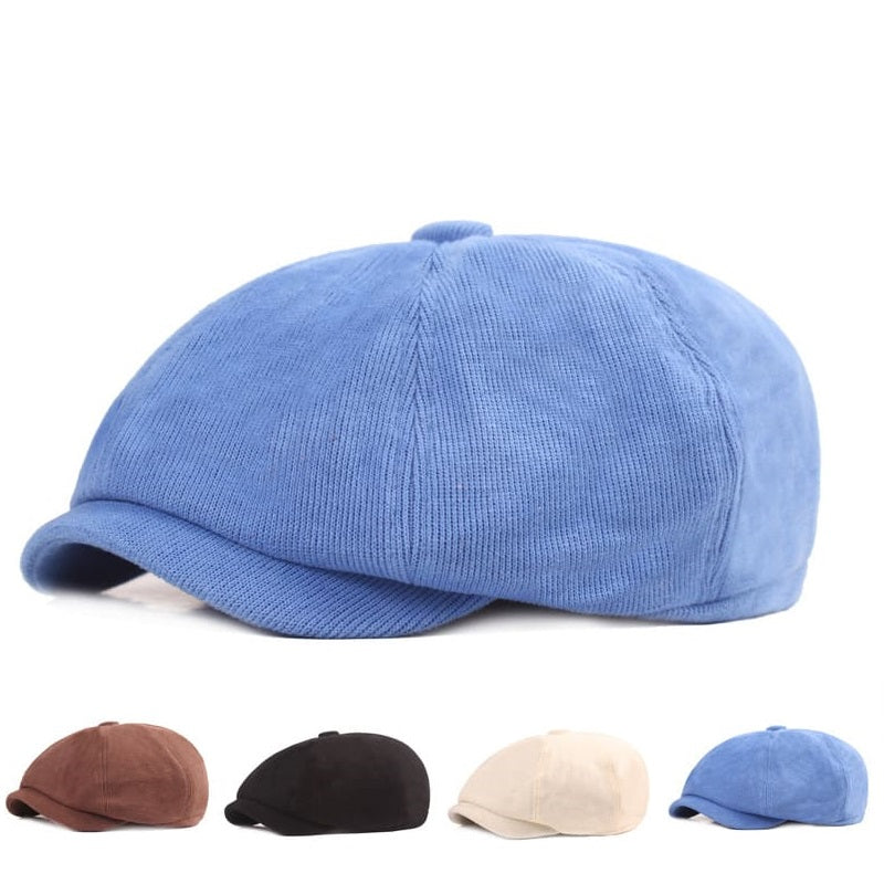 Carrick Men's Corduroy Newsboy Cap – 100% Cotton Corduroy, Adjustable 55–59 cm Fit, Four Colours