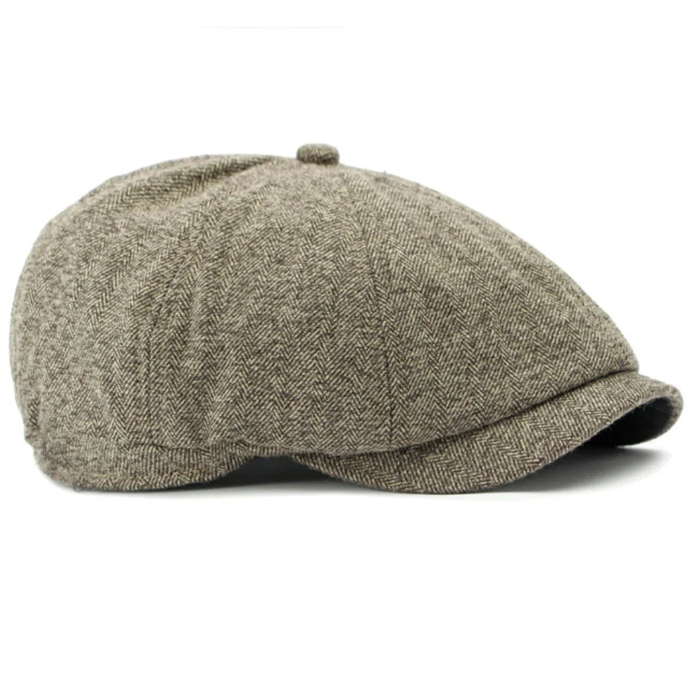 Cezanne Men's Herringbone Newsboy Cap – Cotton and Acrylic Blend, Adjustable 55–60 cm, Five Colours – view 4