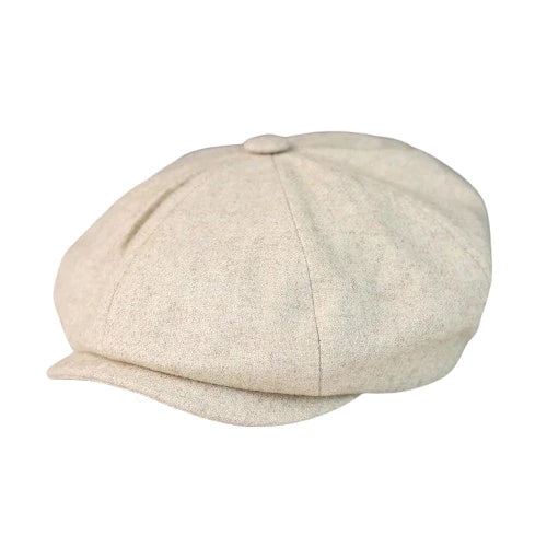 Charolais Men's Wool Blend Newsboy Cap – Wool and Acrylic, Two Sizes from 56 to 60 cm, Four Colours