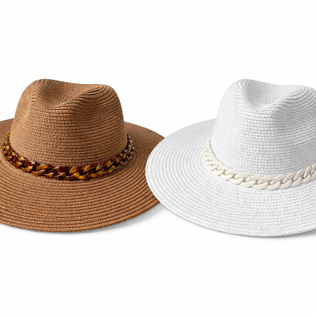 Men's Straw Panama Hat with Chain Band – Wide Brim, Lightweight Breathable Weave, Adjustable 56–60 cm – view 4