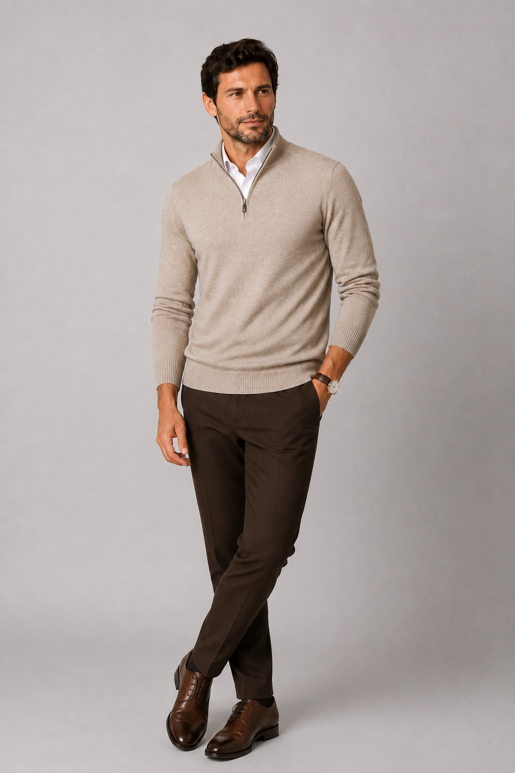 Riviera Men's Cotton Stretch Knit Jumper – view 2