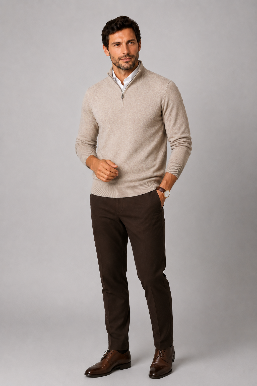 Riviera Men's Cotton Stretch Knit Jumper – view 3