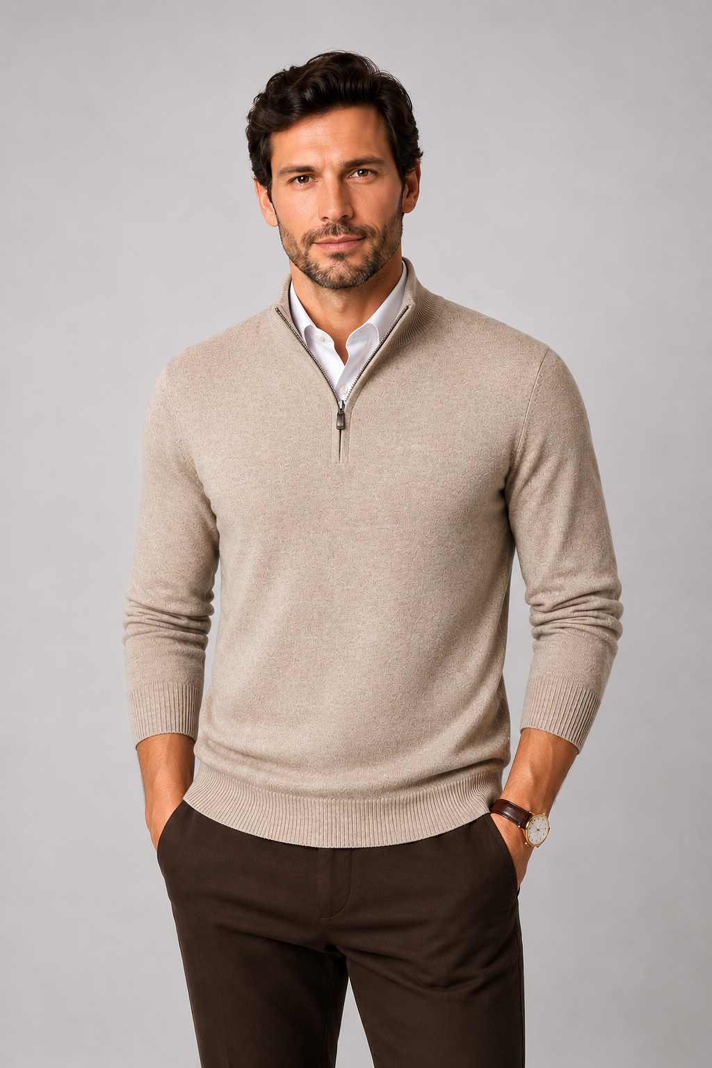 Riviera Men's Cotton Stretch Knit Jumper – view 1