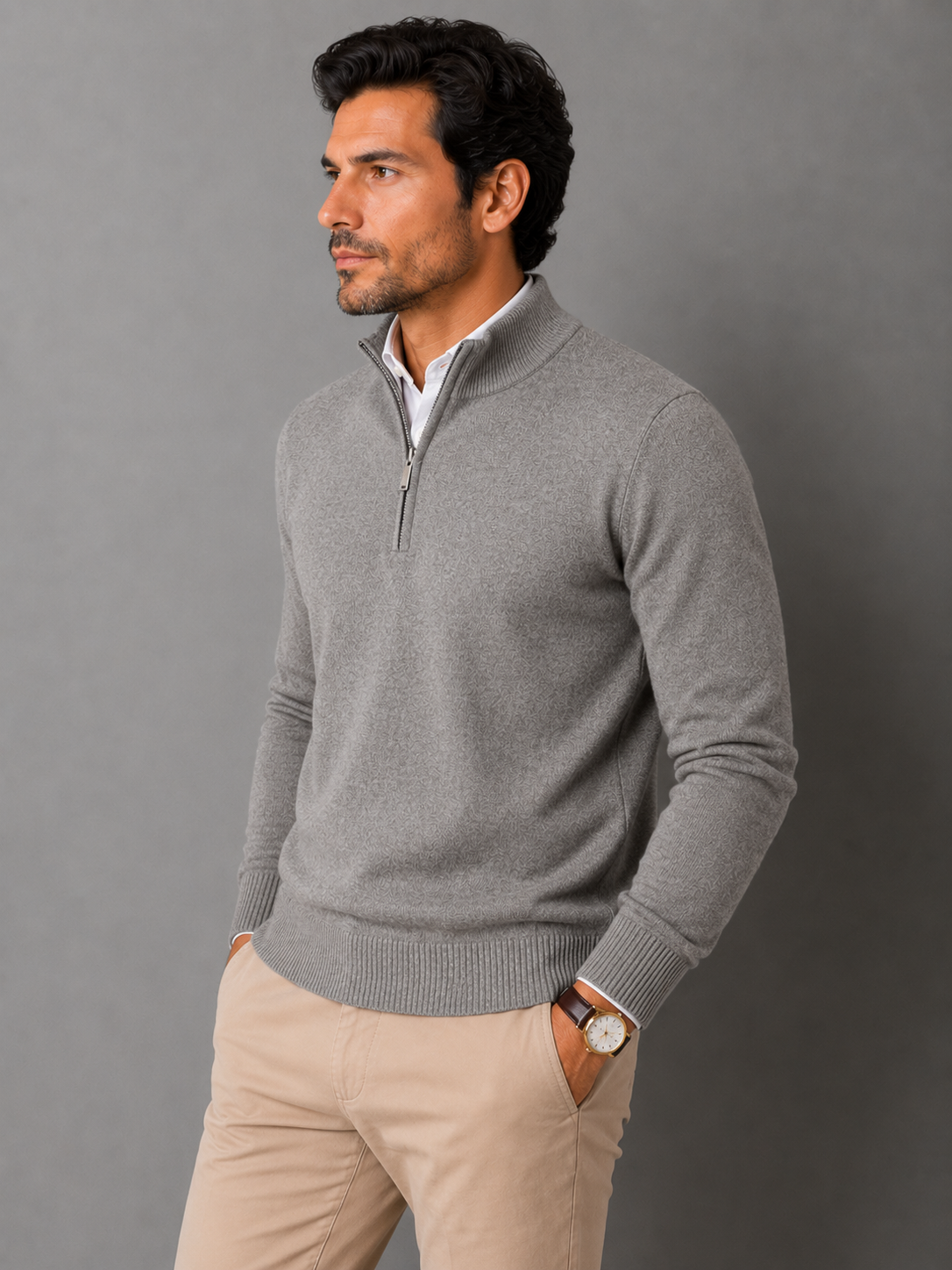 Riviera Men's Cotton Stretch Knit Jumper – view 12