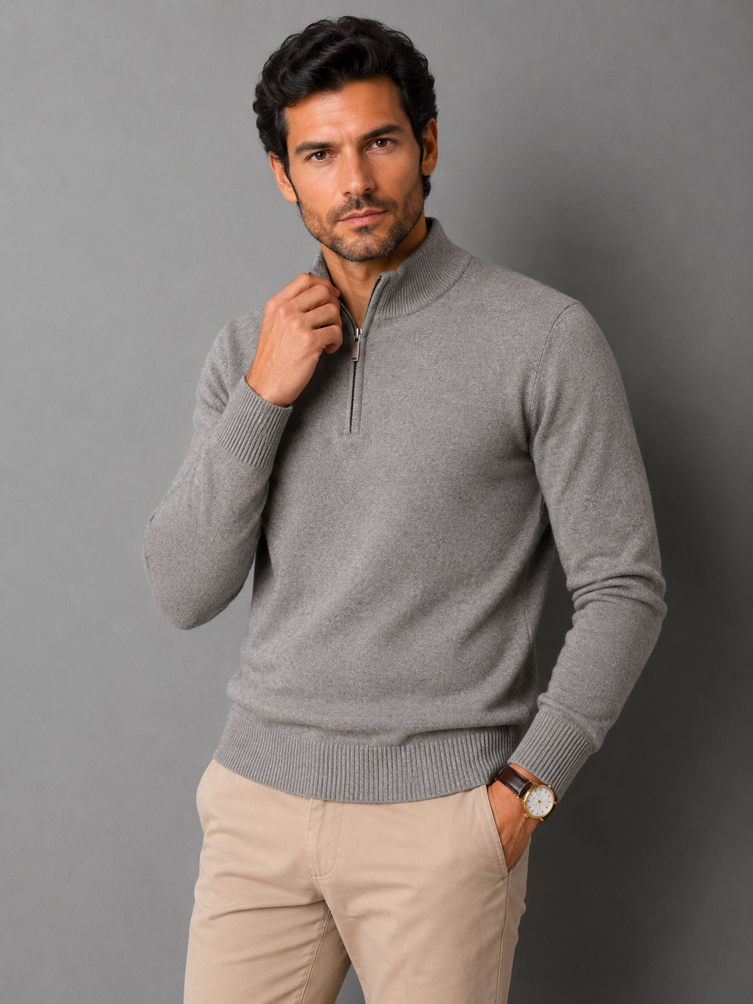 Riviera Men's Cotton Stretch Knit Jumper – view 13