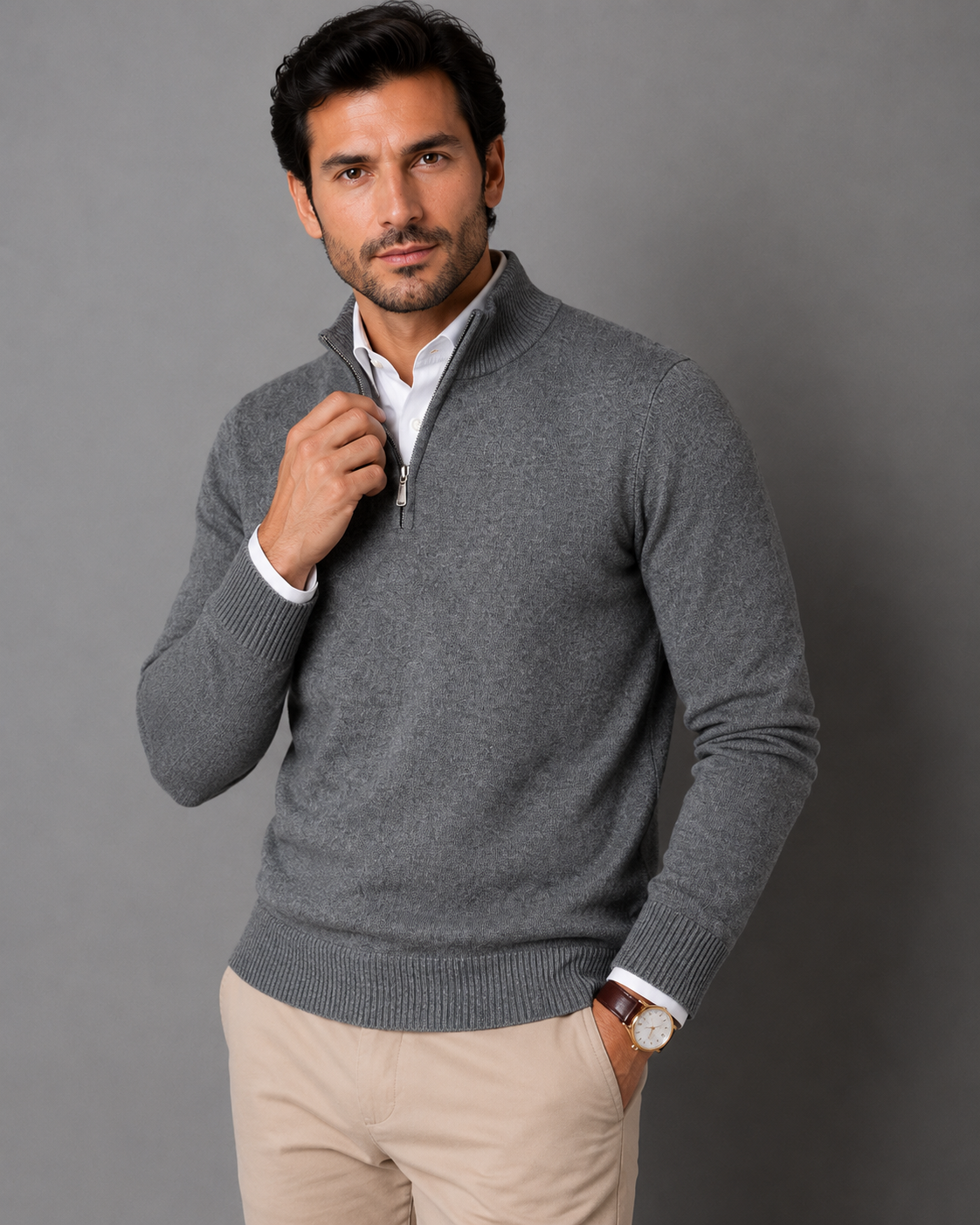 Riviera Men's Cotton Stretch Knit Jumper – view 16