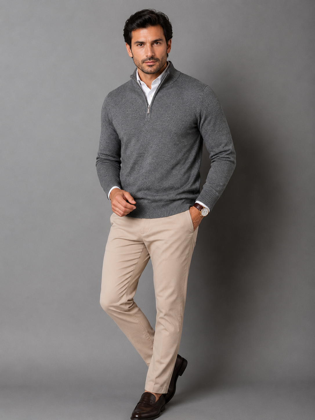 Riviera Men's Cotton Stretch Knit Jumper – view 17