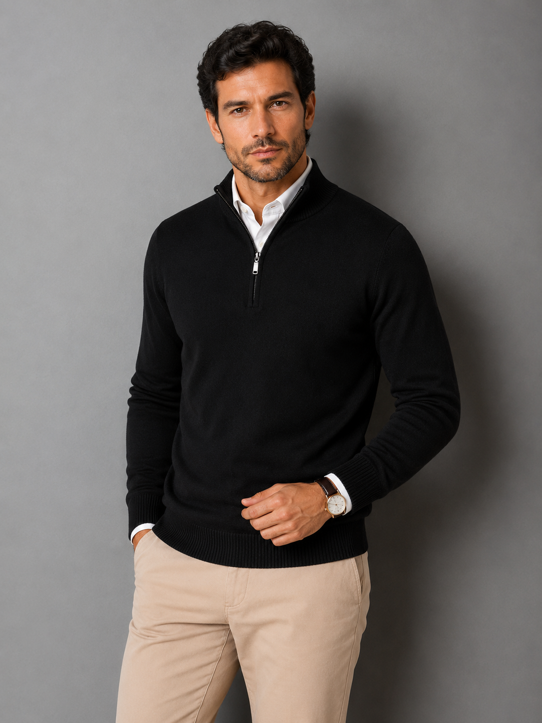 Riviera Men's Cotton Stretch Knit Jumper – view 24