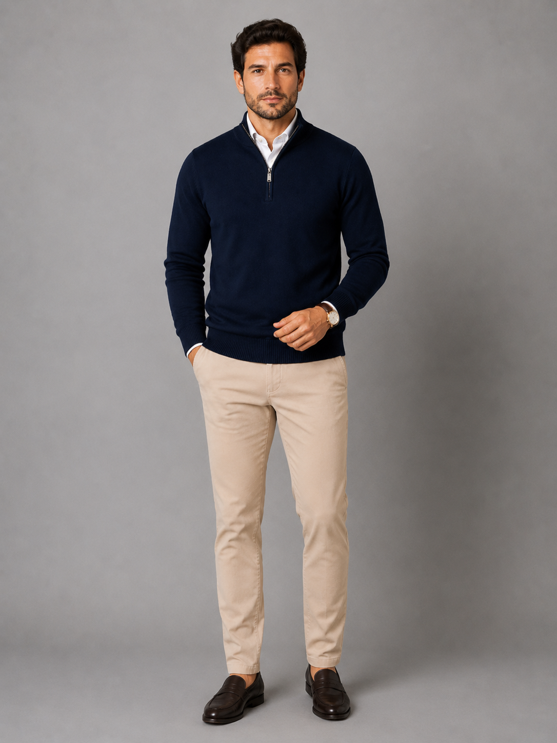 Riviera Men's Cotton Stretch Knit Jumper – view 9