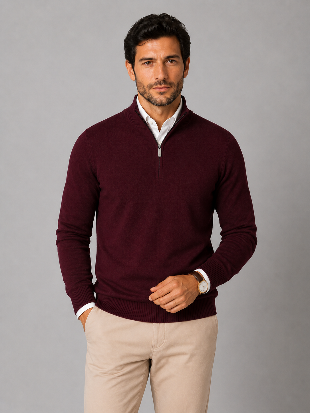 Riviera Men's Cotton Stretch Knit Jumper – view 19