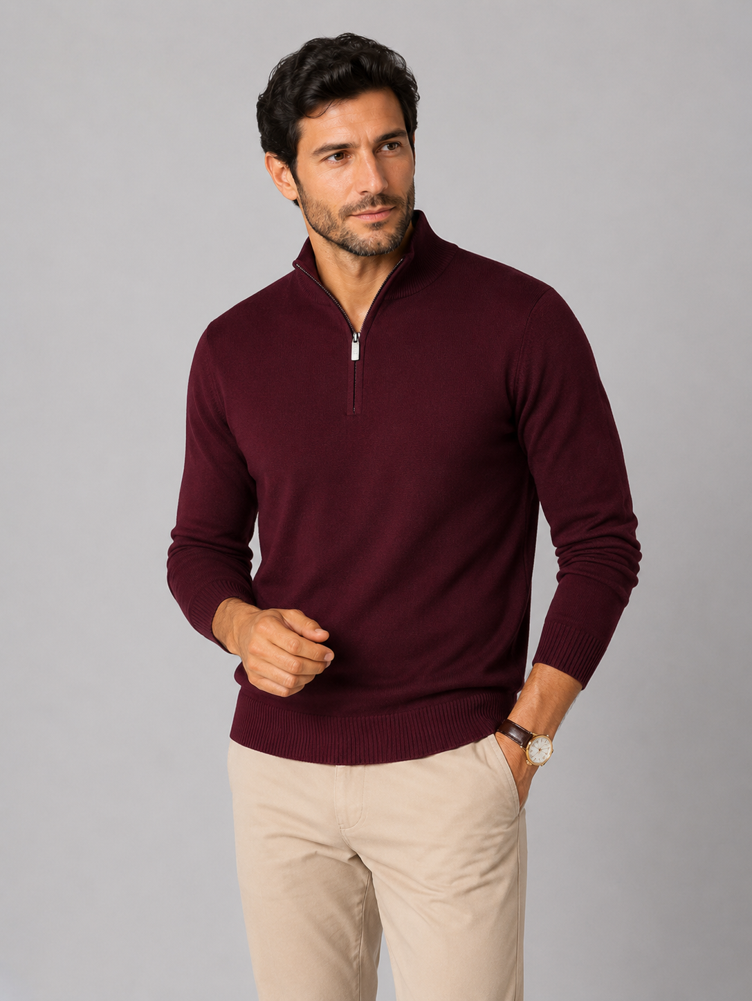 Riviera Men's Cotton Stretch Knit Jumper – view 21
