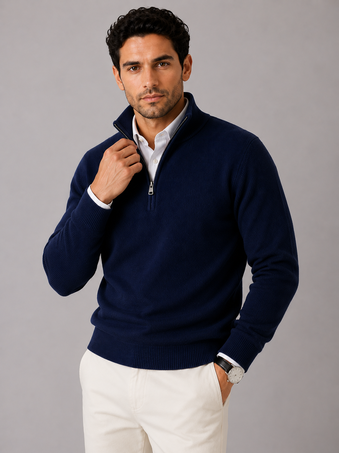 Turim Men's Cotton Stretch Knit Jumper – view 16