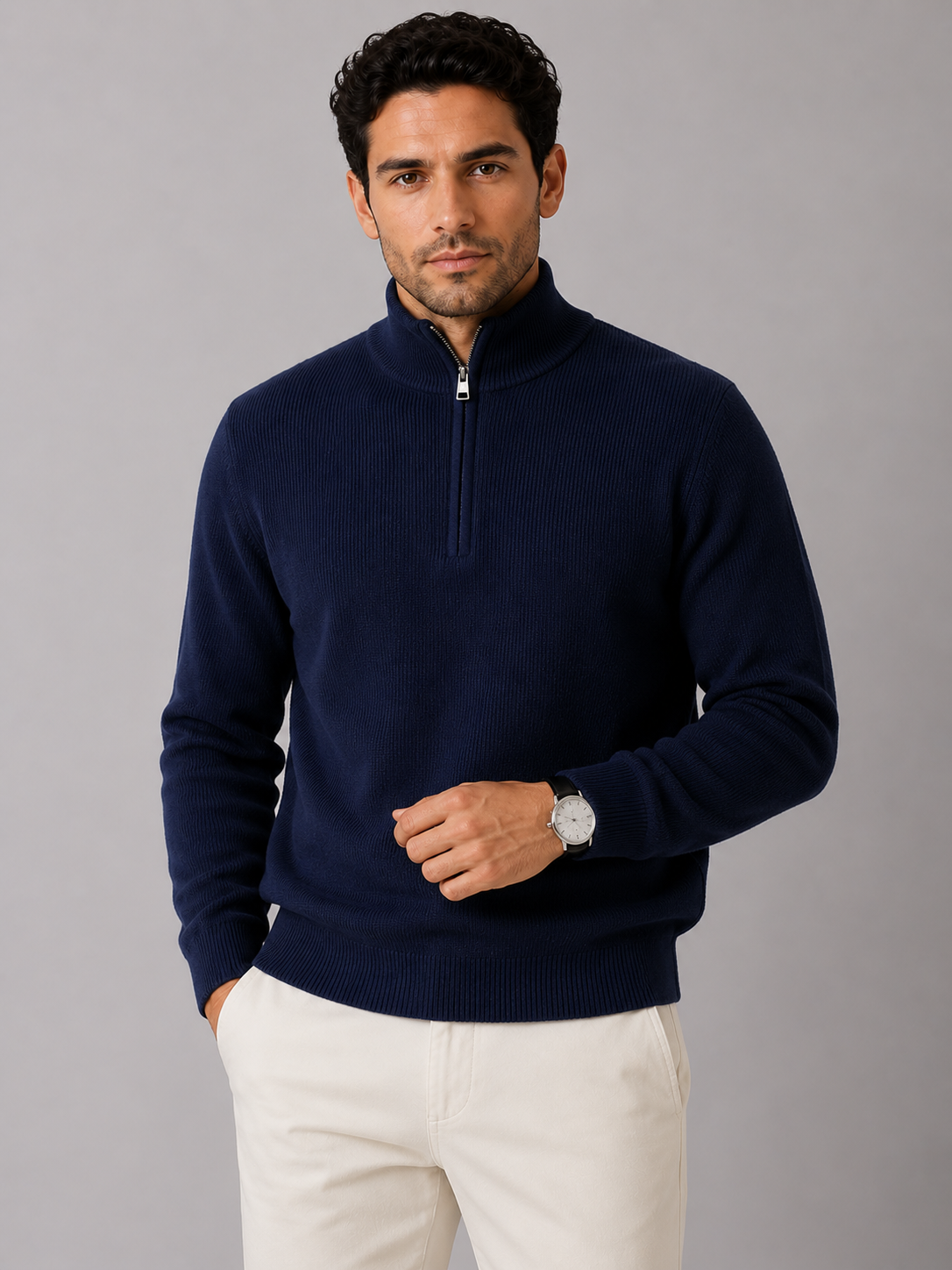 Turim Men's Cotton Stretch Knit Jumper – view 17