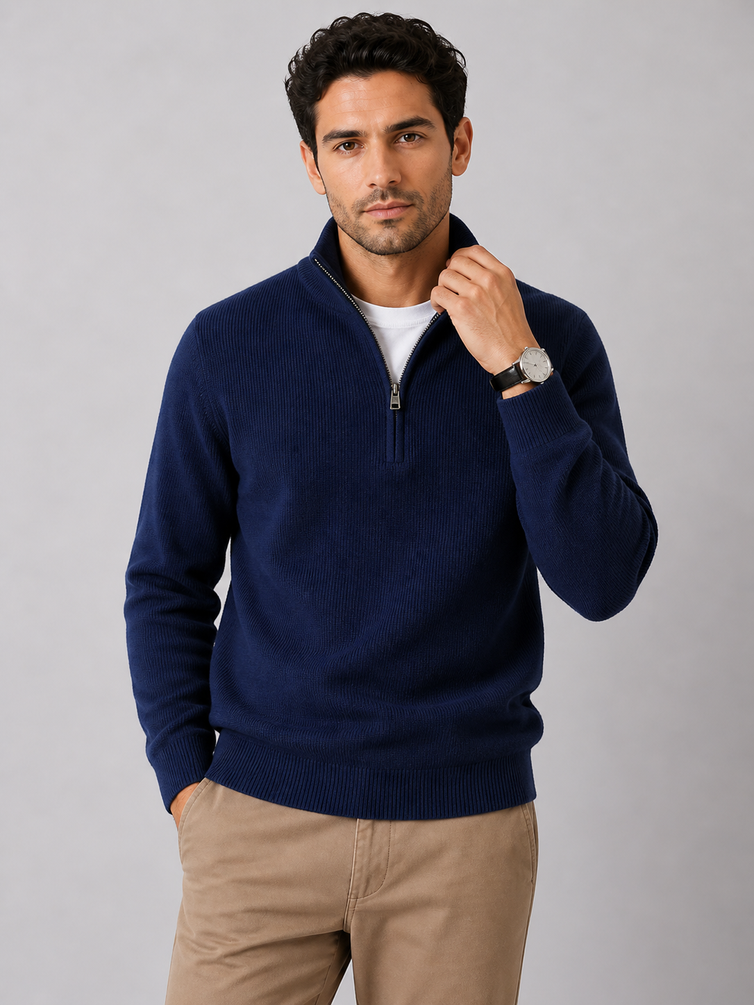 Turim Men's Cotton Stretch Knit Jumper – view 19
