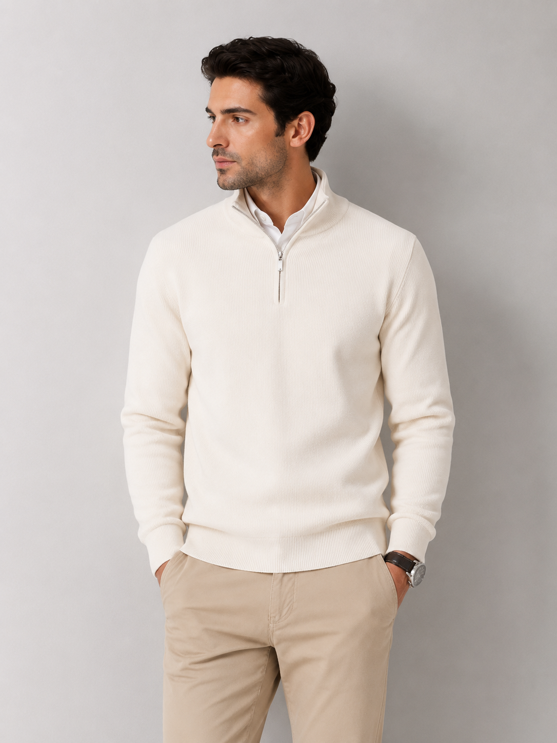 Turim Men's Cotton Stretch Knit Jumper – view 7