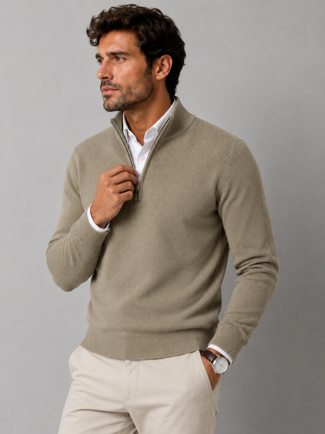 Turim Men's Cotton Stretch Knit Jumper – view 2