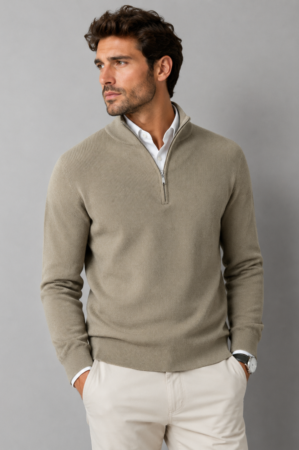 Turim Men's Cotton Stretch Knit Jumper – view 1