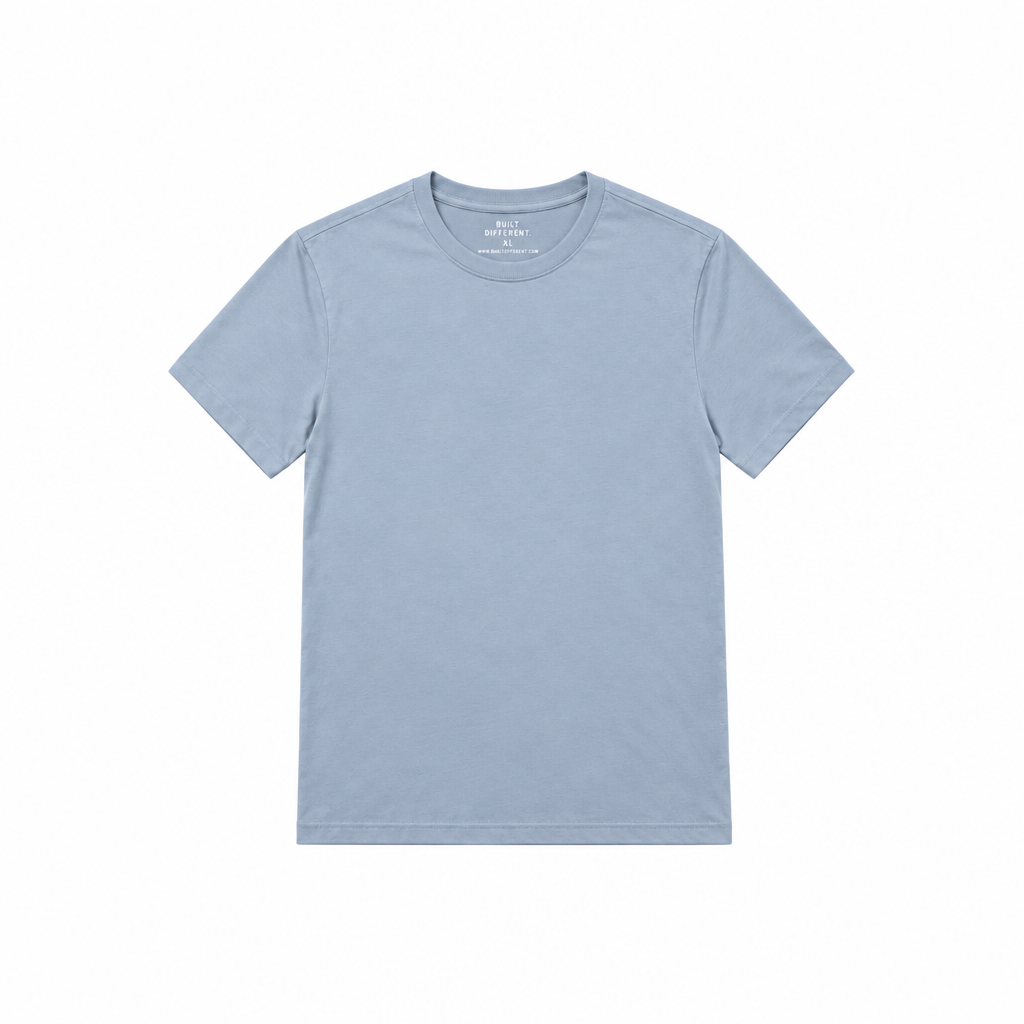 Men's Cotton Blend Crew Neck T-Shirt in Quarry – view 2