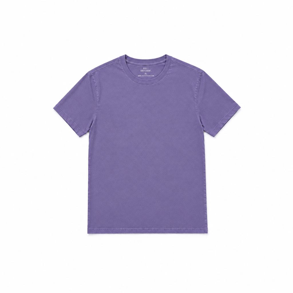 Men's Cotton Blend Crew Neck T-Shirt in Purple – view 2