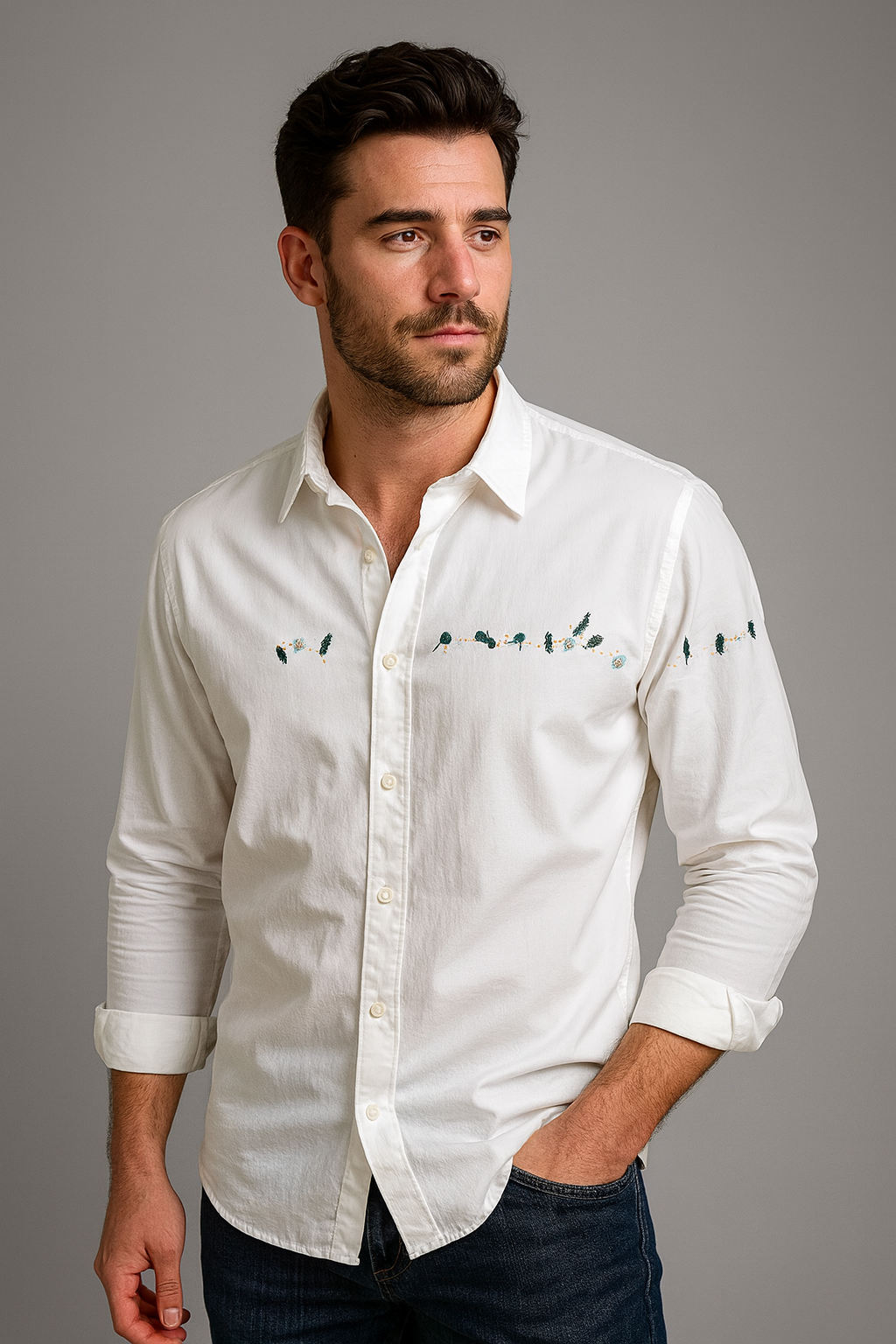 Tupaciguara Men's Cotton Long Sleeve Shirt – view 1