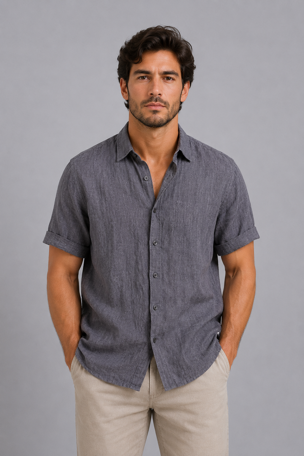 Kawi Men's Short Sleeve Linen Shirt – view 1