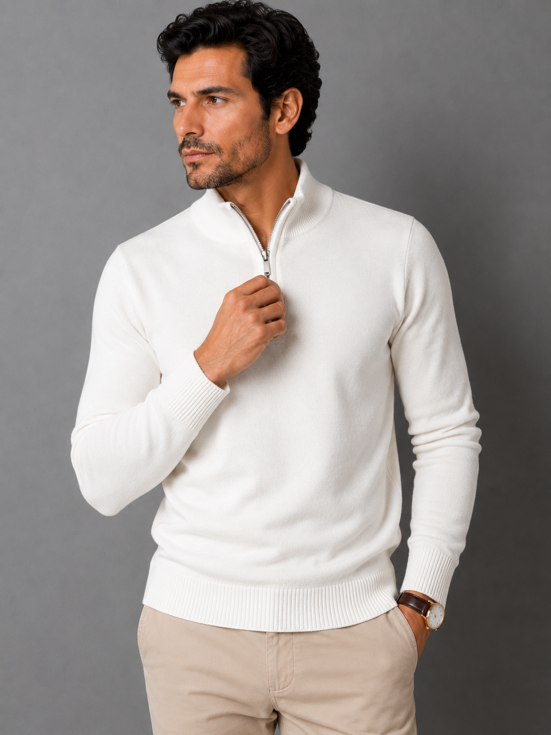Riviera Men's Cotton Stretch Knit Jumper – view 26