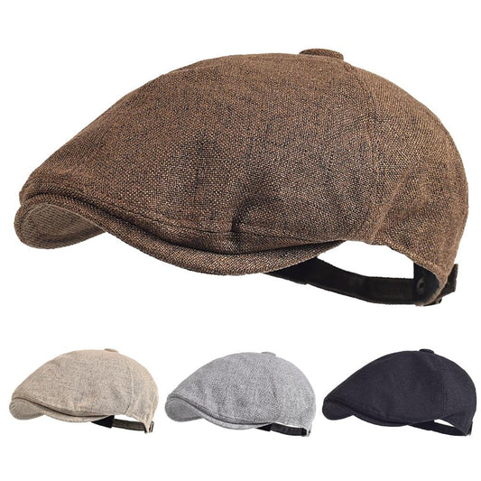 Chelsea Men's Linen Gatsby Flat Cap – 100% Linen, Classic Gatsby Shape, Adjustable 54–59 cm Fit