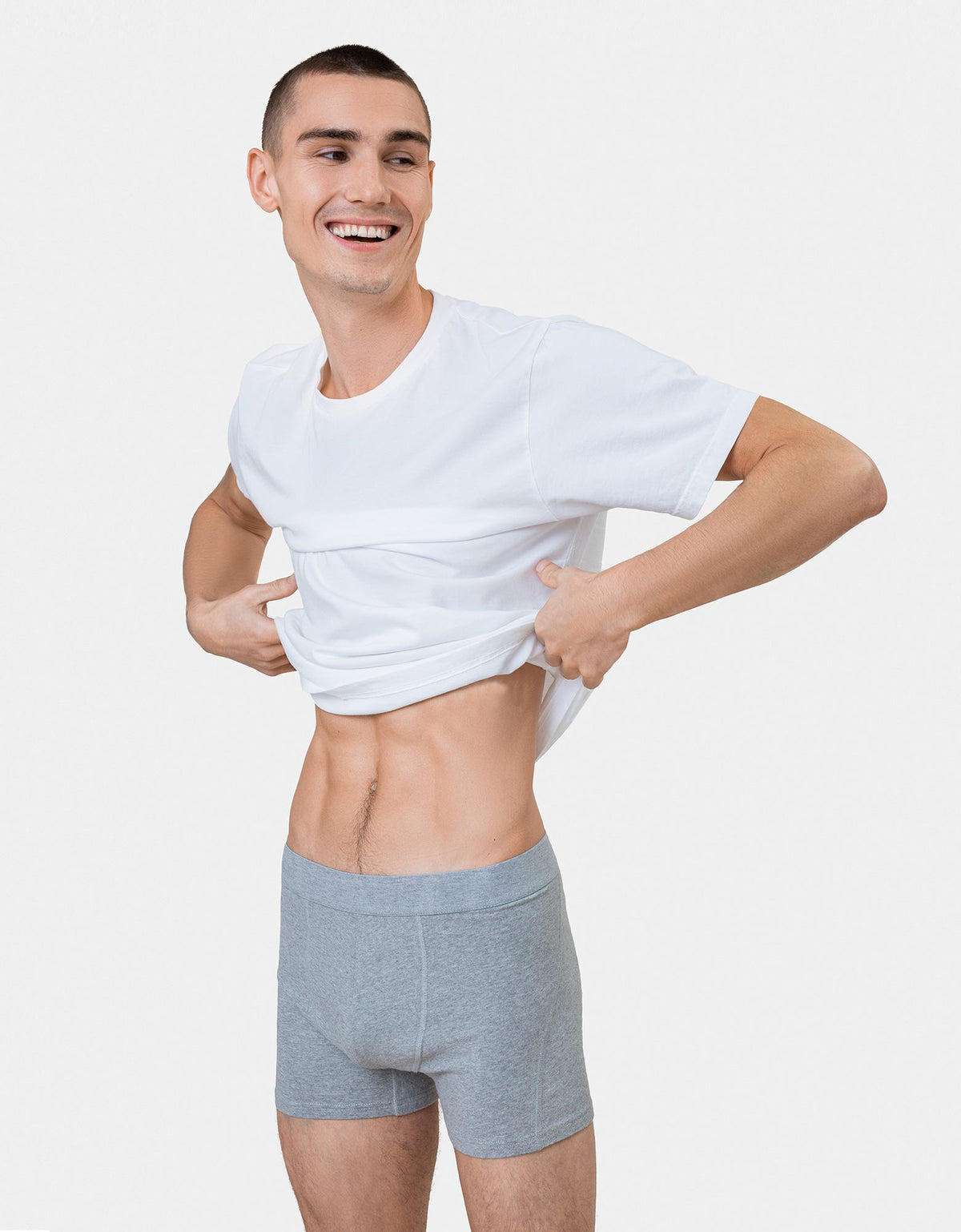 Men's Organic Cotton Boxer Briefs 3-Pack in Navy Blue – view 2