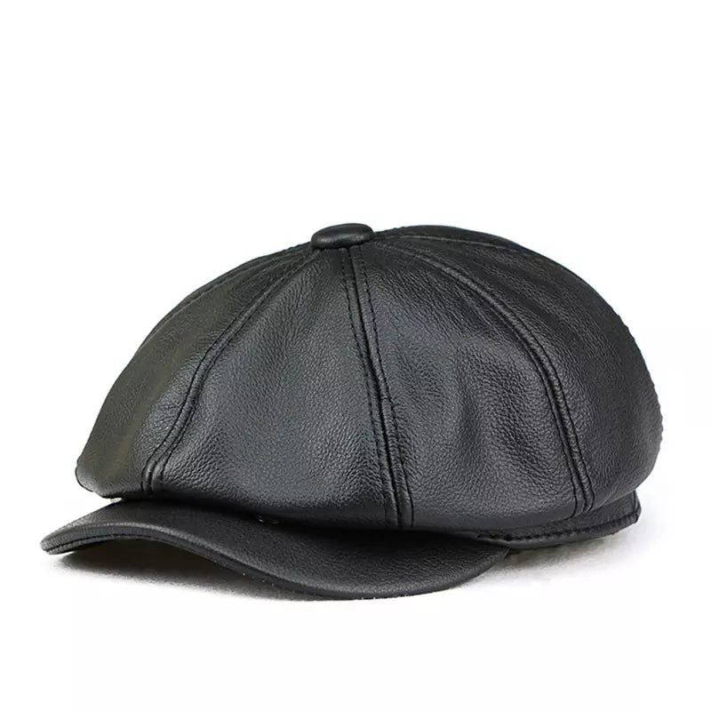 Cocteau Men's Cowhide Leather Newsboy Cap – view 1